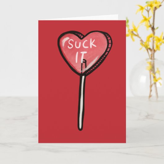 Sind zum Kotzen Anti Valentine Heart Sucker Karte (Gelbe Blume)