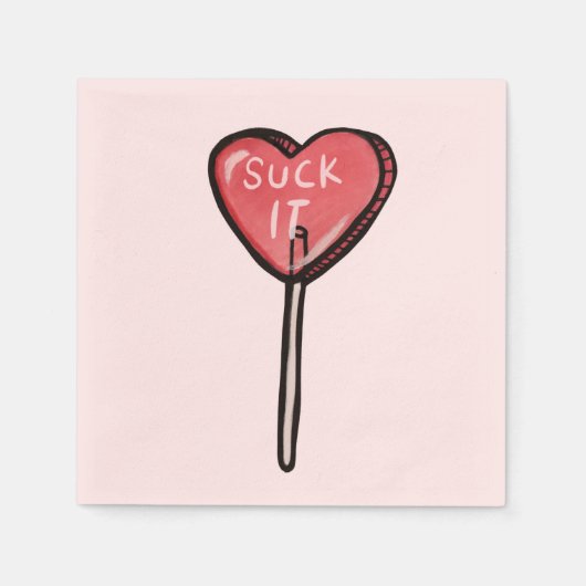Sind zum Kotzen Anti Valentine Heart Sucker Serviette (Vorderseite)