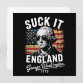 Sind zum Kotzen England 4. Juli George Washington Einladung (Vorne/Hinten)