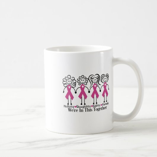 sind zusammen Familienfreunde Brustkrebs-Wissen Kaffeetasse (Rechts)