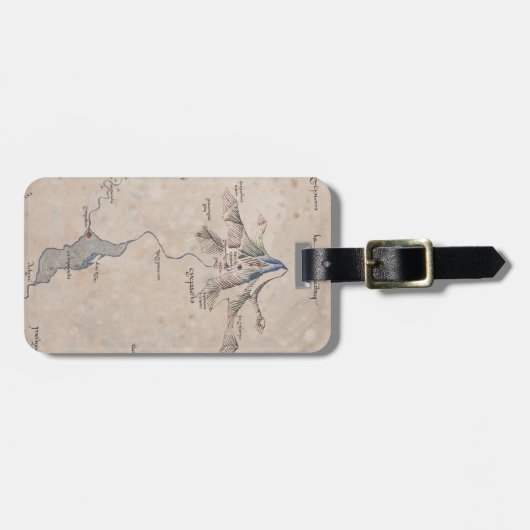 Sindarin Karte des einsamen Berges Gepäckanhänger (Vorderseite horizontal)