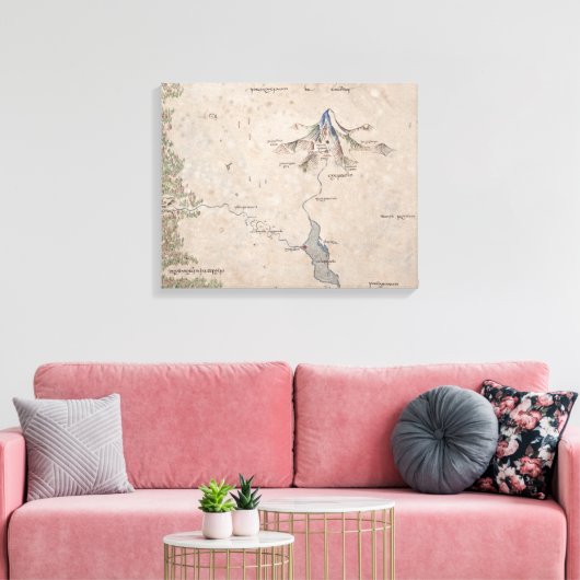 Sindarin Karte des einsamen Berges Leinwanddruck (Insitu (Wohnzimmer))