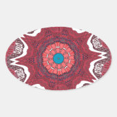 Sindhi Ethnic Tribal Art Print Ovaler Aufkleber (Vorderseite)