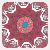 Sindhi Ethnic Tribal Art Print Quadratischer Aufkleber (Vorderseite)