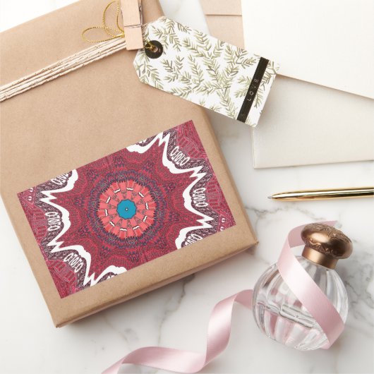 Sindhi Ethnic Tribal Art Print Rechteckiger Aufkleber (Schenken)