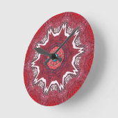 Sindhi Ethnic Tribal Art Print Runde Wanduhr (Winkel)