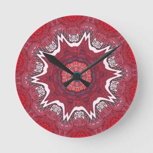 Sindhi Ethnic Tribal Art Print Runde Wanduhr (Vorderseite)