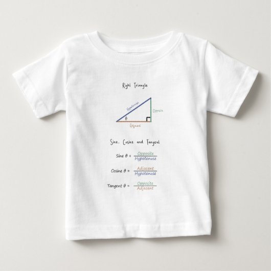 Sine Cosine Tangent Educational Trigonometrie Baby T-shirt (Vorderseite)