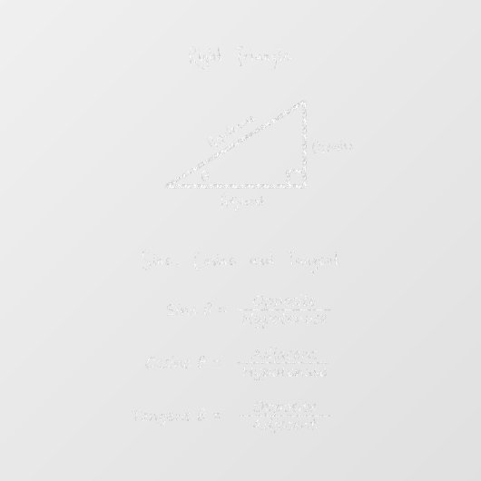 Sine Cosine Tangent Right Triangle Geometry Decal Fensteraufkleber (Blatt)