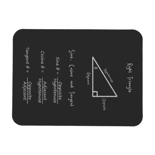 Sine Cosine Tangent Right Triangle Trigonometrie Magnet (Horizontal)