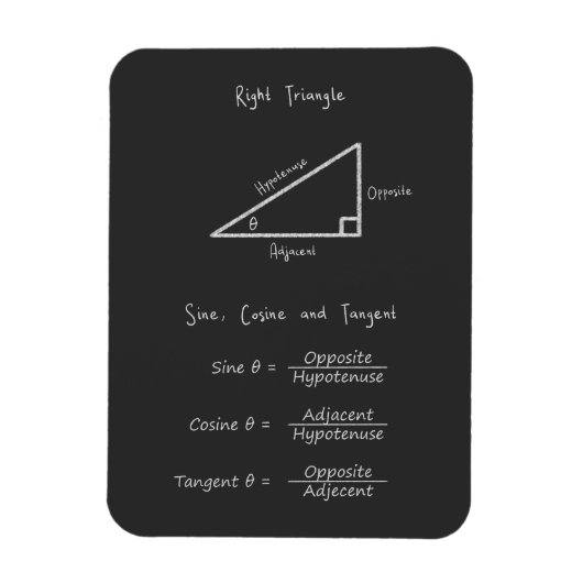 Sine Cosine Tangent Right Triangle Trigonometrie Magnet (Vertikal)