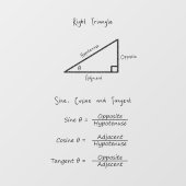 Sine Cosine Tangent Trigonometry Math Black Fensteraufkleber (Blatt)
