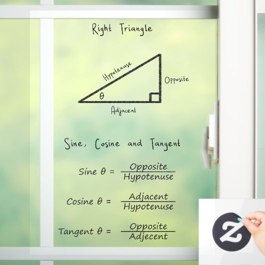 Sine Cosine Tangent Trigonometry Math Black Fensteraufkleber (Zuhause)