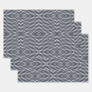 Sine Wave Puls Signal Modernes Abstraktes Kunstdes Geschenkpapier Set