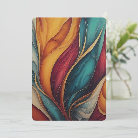 "Sinfonie der Farben" farbenfrohe Geschenkkarte + (Stehend Vorderseite)