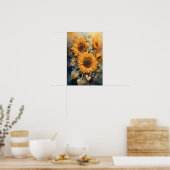 Sinfonie der Sonnenblumen - Aquarellfarben - Blume Poster (Küche)
