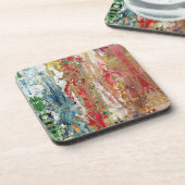 Sinfonie des Chaos - Palette Abstrakter Real Artis Getränkeuntersetzer (Linke Seite)