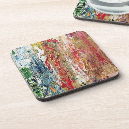 Sinfonie des Chaos - Palette Abstrakter Real Artis Getränkeuntersetzer (Linke Seite)