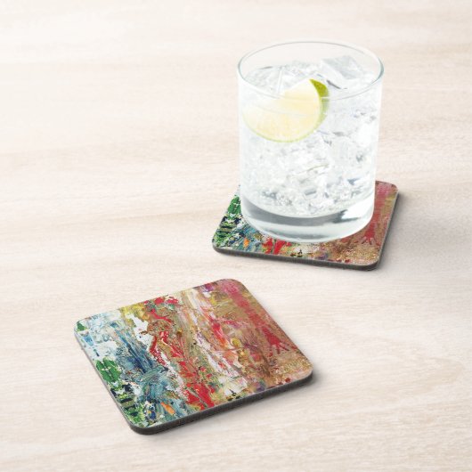 Sinfonie des Chaos - Palette Abstrakter Real Artis Getränkeuntersetzer (Rechte Seite)