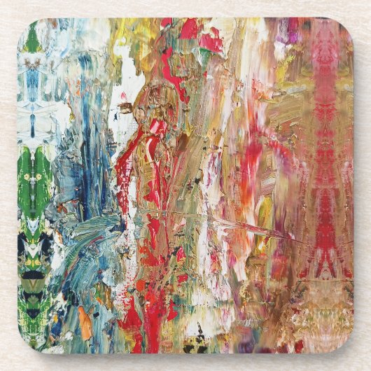 Sinfonie des Chaos - Palette Abstrakter Real Artis Getränkeuntersetzer (Vorderseite)