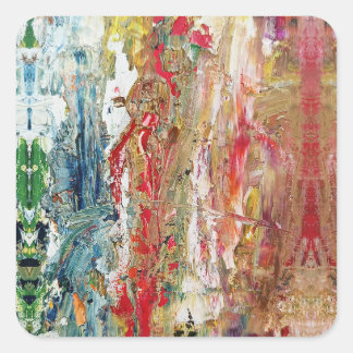 Sinfonie des Chaos - Palette Abstrakter Real Artis Quadratischer Aufkleber