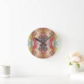 Sinfonie des Chaos - Palette Abstrakter Real Artis Runde Wanduhr (Zuhause)