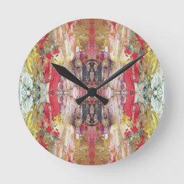 Sinfonie des Chaos - Palette Abstrakter Real Artis Runde Wanduhr