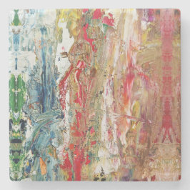 Sinfonie des Chaos - Palette Abstrakter Real Artis Steinuntersetzer