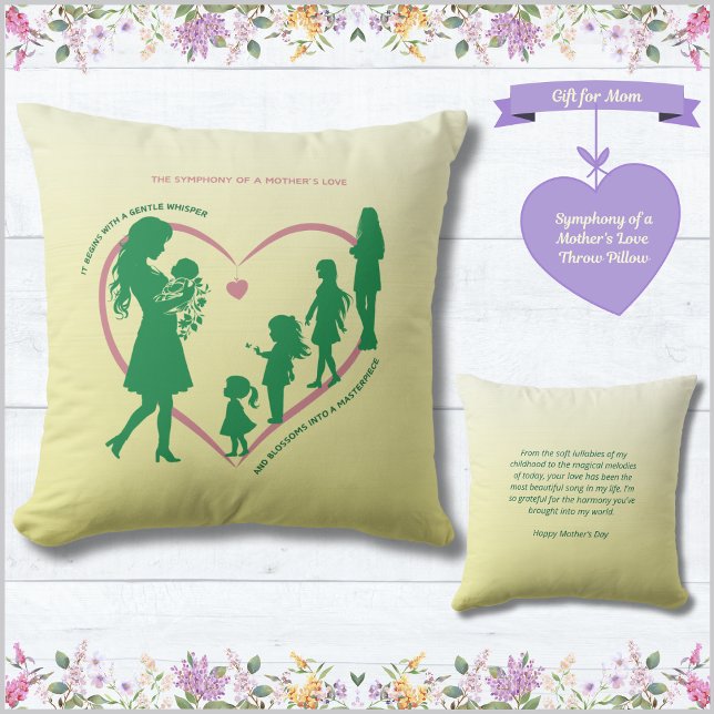 Sinfonie eines Liebe-Kissens einer Mutter Kissen (Symphony of a Mother's Love Throw Pillow - Mother's Day Gift)
