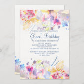 Sinfonie Watercolor Einladung (Vorne/Hinten)