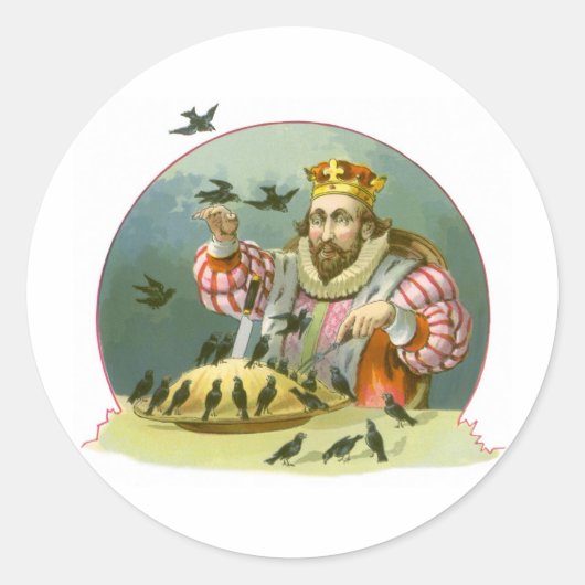 Sing a Song of Sixpence, Vintages Kinderzimmer Rhy Runder Aufkleber (Vorderseite)