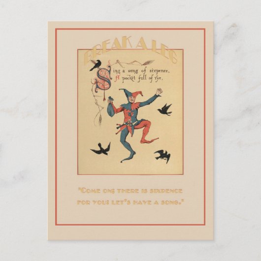 Sing a Song von Sixpence Viel Glück Postcard Postkarte (Vorderseite)