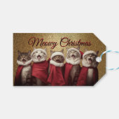 Sing Cat Gift Tag Geschenkanhänger (Vorderseite (Horizontal))