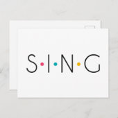Sing Colored Dots Singer Postkarte (Vorne/Hinten)