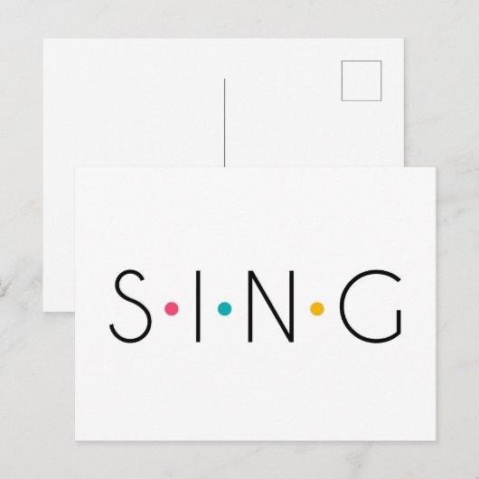 Sing Colored Dots Singer Postkarte (Vorne/Hinten)
