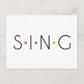 Sing Colored Dots Singer Postkarte (Vorderseite)