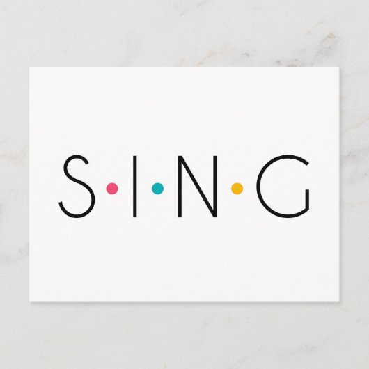 Sing Colored Dots Singer Postkarte (Vorderseite)