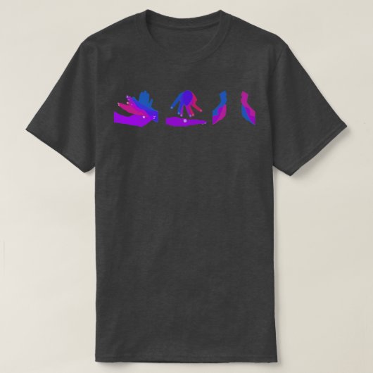 Sing Dance Act schwarzer Hintergrund T-Shirt (Design vorne)