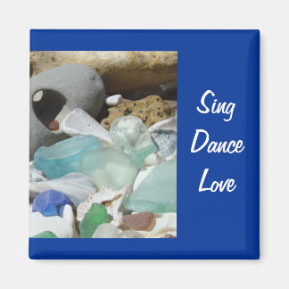 Sing Dance Liebe Magnete Strand Seaglass Fossilien Magnet