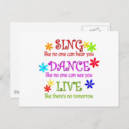 Sing Dance Live Postkarte (Vorne/Hinten)