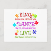 Sing Dance Live Postkarte (Vorderseite)