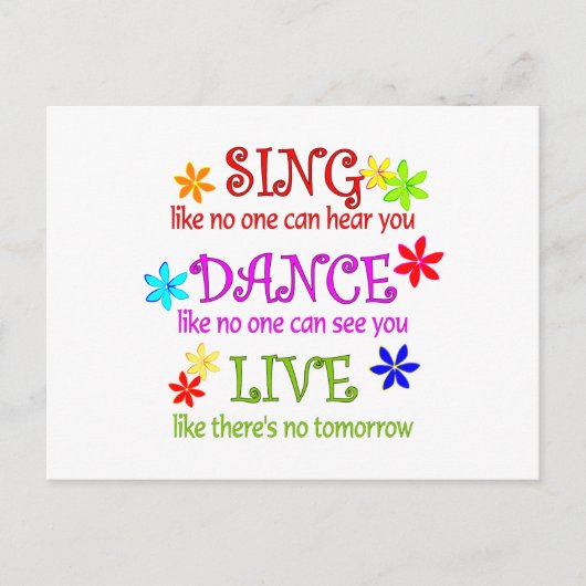 Sing Dance Live Postkarte (Vorderseite)
