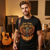 Sing dein Herz aus: Mikrofonflügel und Feuer Tri-Blend Shirt