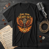 Sing dein Herz aus: Mikrofonflügel und Feuer Tri-Blend Shirt