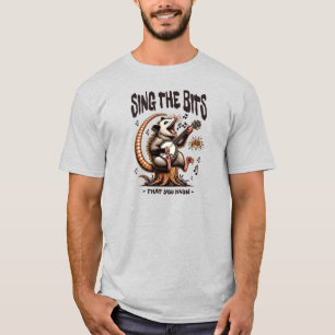 Sing Die Bits Opossum Banjo Humor T-Shirt