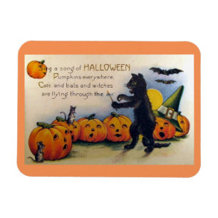 Sing ein Halloween-Lied Vintage Magnet
