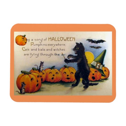Sing ein Halloween-Lied Vintage Magnet (Horizontal)