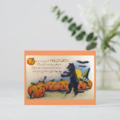 Sing ein Halloween-Lied Vintage Postkarte (Stehend Vorderseite)