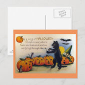Sing ein Halloween-Lied Vintage Postkarte (Vorne/Hinten)