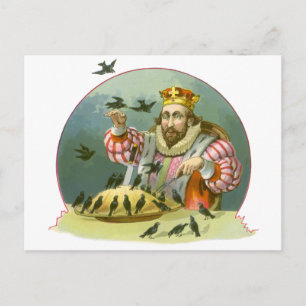 Sing ein Lied von Sixpence, altes Kinderreim Postkarte